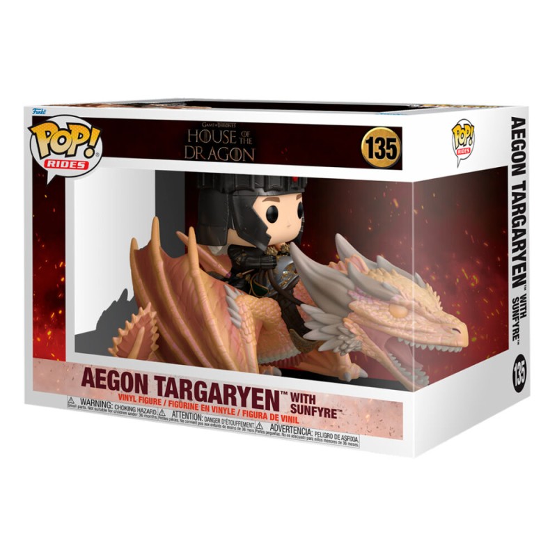 Фігурка Funko Pop House of the Dragon - Aegon Targaryen with Sunfyre / Фанко Поп Дім Дракона - Ейгон та Сонячний Запал #135