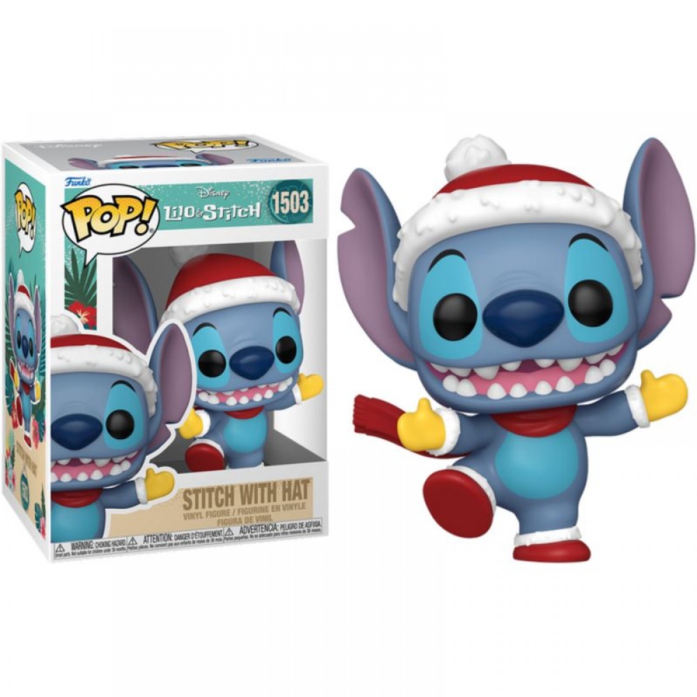 Фигурка Funko Pop Stitch Holiday (with Hat) / Фанко Поп Стич #1503